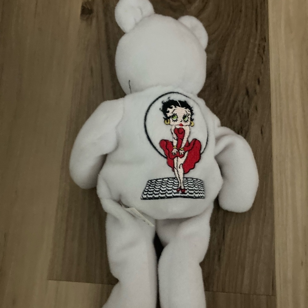 Betty Bop White Bear Beanie Plush Comic Image